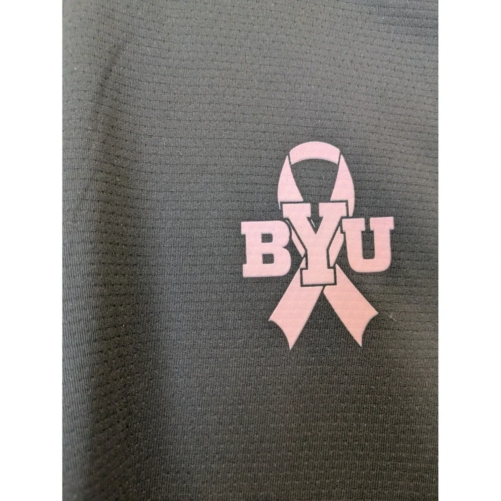 NEW Nike Quarter Zip Pullover Women's L Black BYU Golf Big 12 Pink Ribbon
